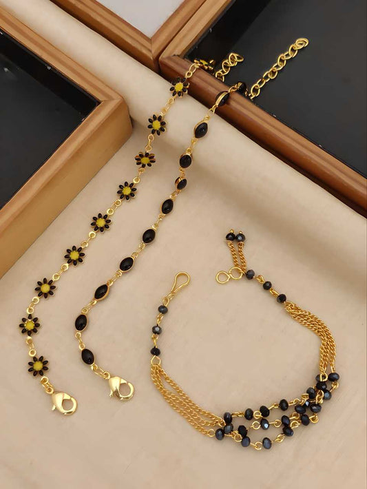 Midnight Daisy Gold Plated Bracelet