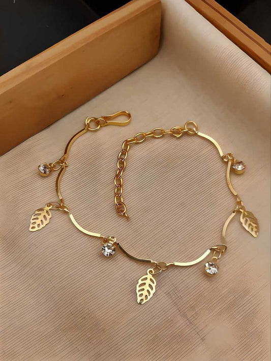Leaf & Luster Gold Plated Bracelet