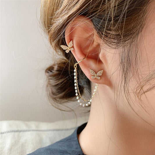 Whimsy Wings Pearl Earrings