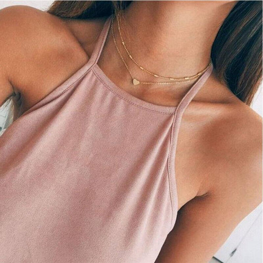 Luna Heart Gold Plated Necklace