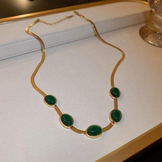 Timeless Jade Necklace With Bracelet