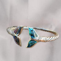 Abalone Shell Mermaid Tail Bangle Bracelet