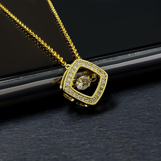 Golden Halo Pendant With Chain