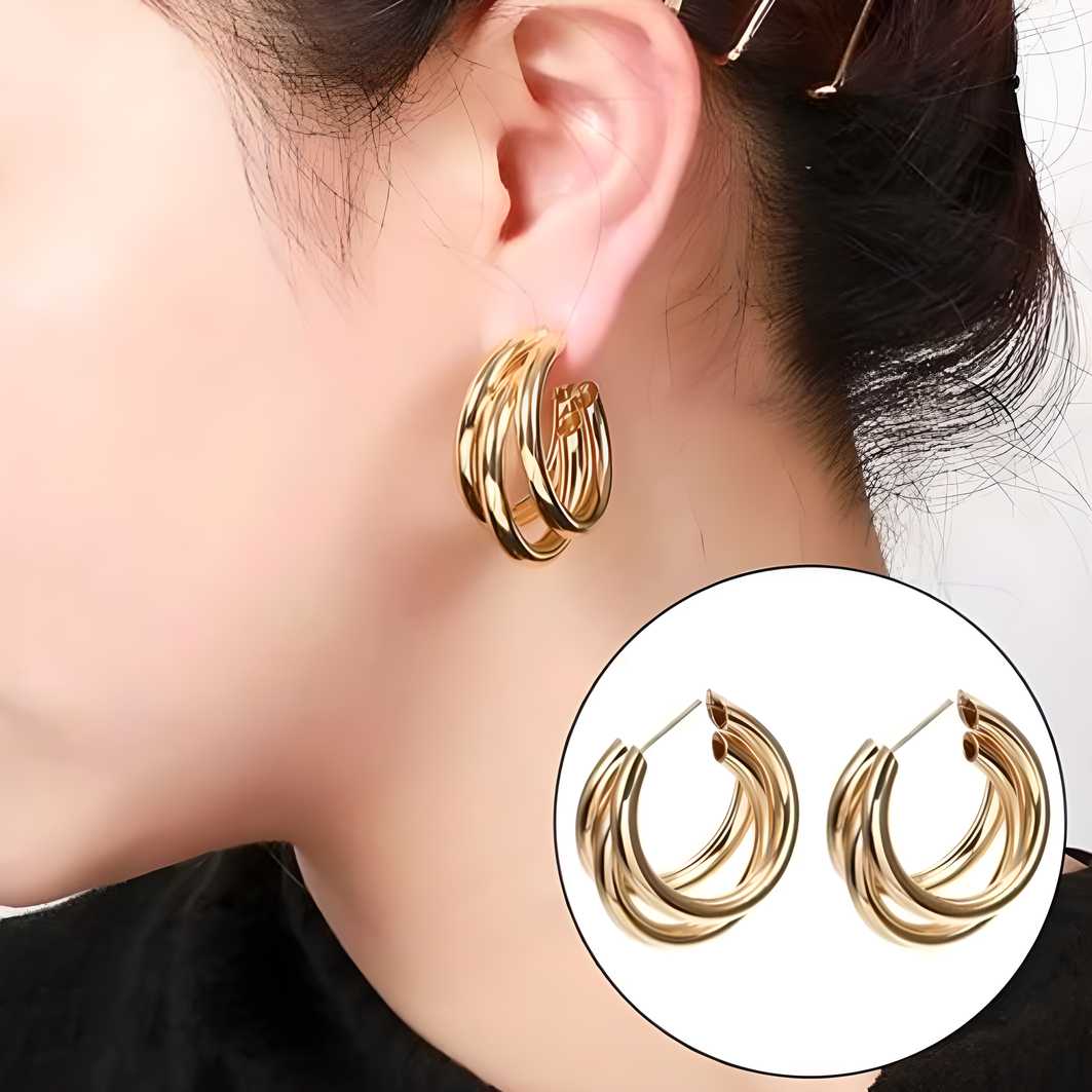 Twirl Glow Golden Earrings
