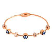 Rose Gold Evil Eye Bangle Bracelet-0