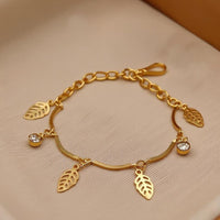 Leaf & Luster Gold Plated Bracelet