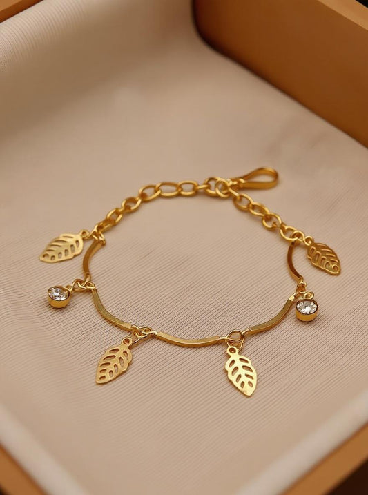 Leaf & Luster Gold Plated Bracelet