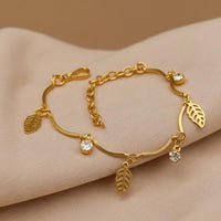 Leaf & Luster Gold Plated Bracelet