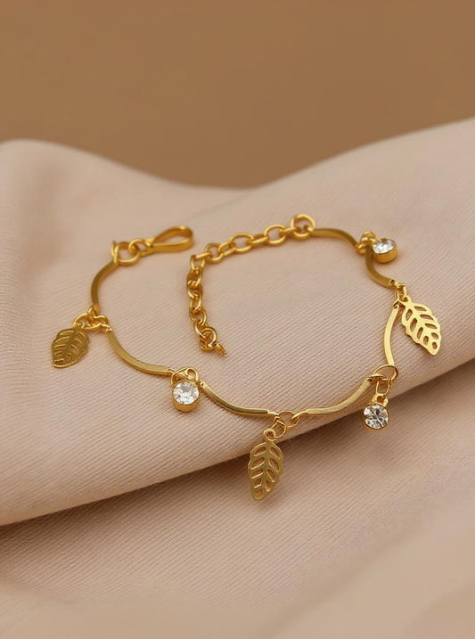 Leaf & Luster Gold Plated Bracelet